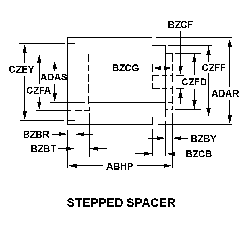 STEPPED SPACER style nsn 5365-00-007-1329