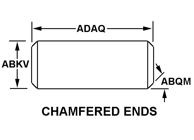 CHAMFERED ENDS style nsn 2805-00-350-4743