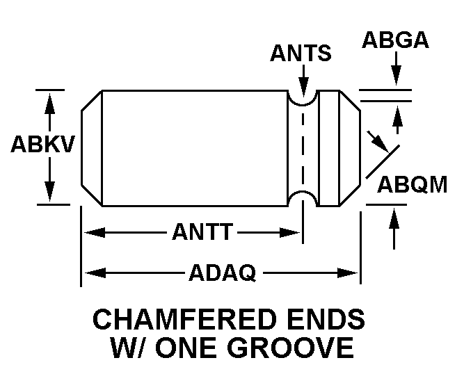 CHAMFERED ENDS W/ONE GROOVE style nsn 2805-01-339-0365