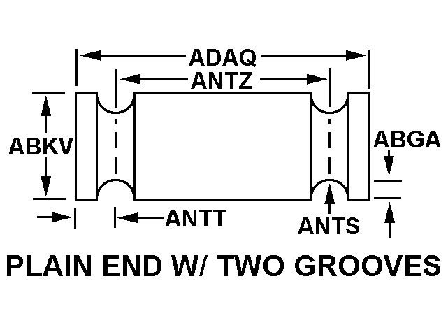 PLAIN END W/TWO GROOVES style nsn 2810-00-118-9452