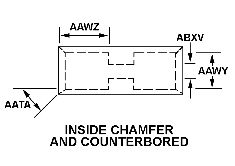 INSIDE CHAMFER AND COUNTERBORED style nsn 2805-00-790-2625