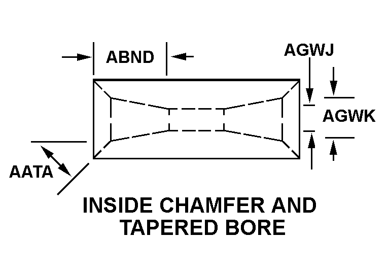 INSIDE CHAMFER AND TAPERED BORE style nsn 2815-00-274-3444