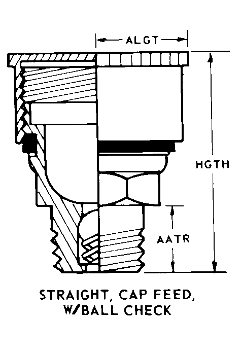 STRAIGHT, CAP FEED, W/BALL CHECK style nsn 4730-00-734-0106