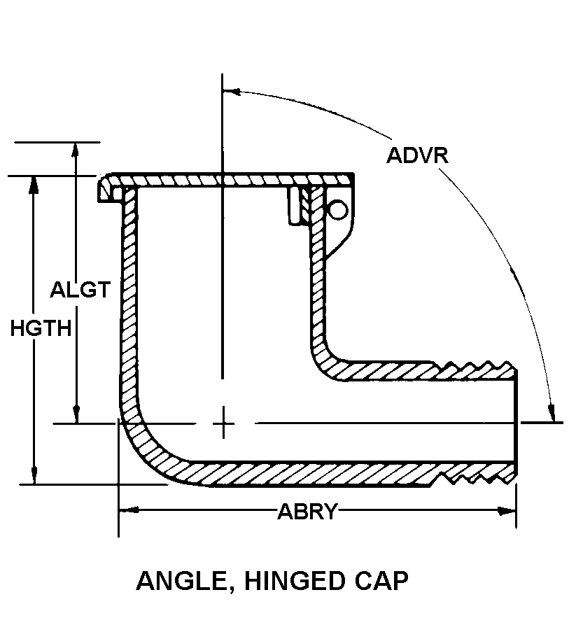 ANGLE, HINGED CAP style nsn 4730-00-058-0383