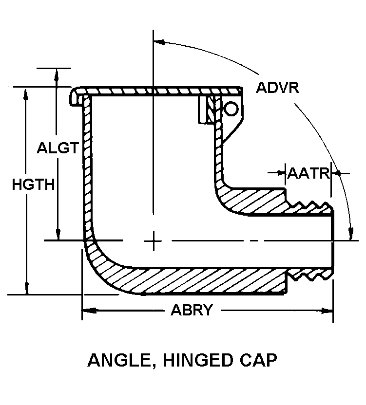 ANGLE, HINGED CAP style nsn 4730-00-223-6431
