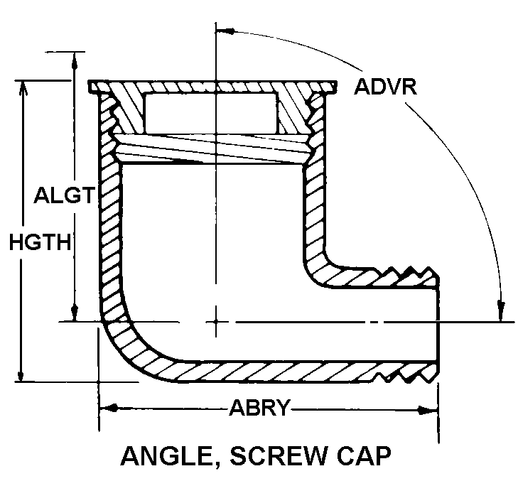 ANGLE, SCREW CAP style nsn 4730-00-233-0713