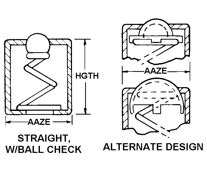 STRAIGHT, W/BALL CHECK style nsn 4730-00-202-8050