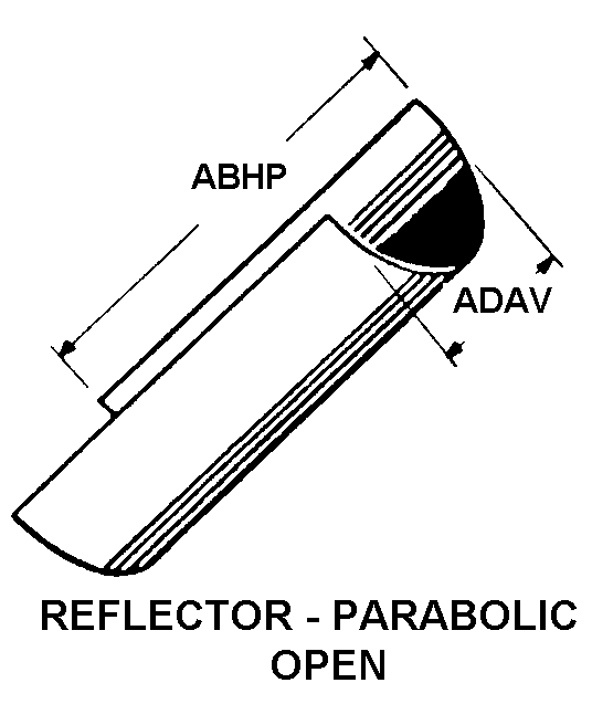 REFLECTOR-PARABOLIC, OPEN style nsn 5985-01-289-3555