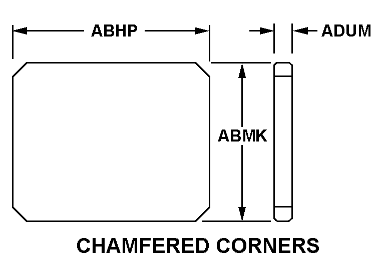 CHAMFERED CORNERS style nsn 9330-01-340-8753