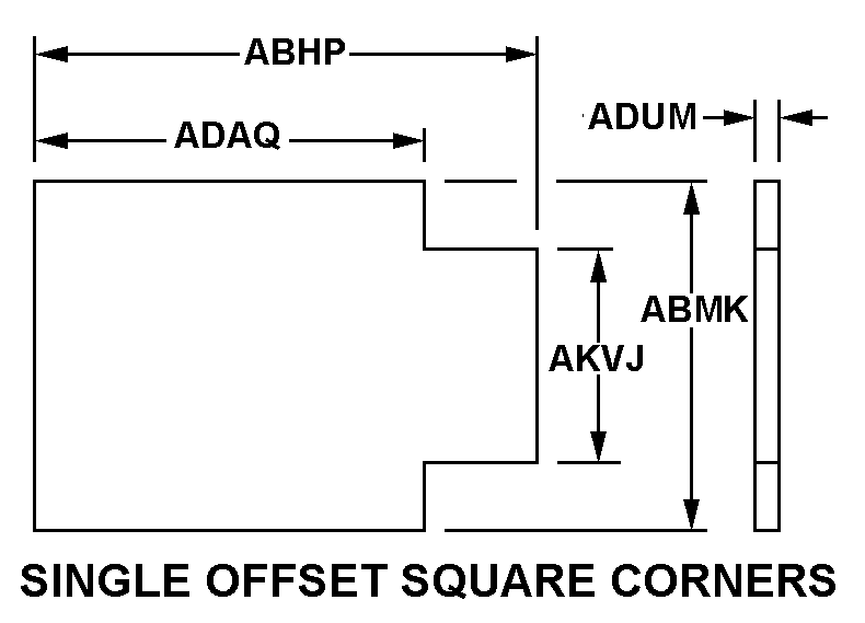 SINGLE OFFSET SQUARE CORNERS style nsn 9340-01-055-0213