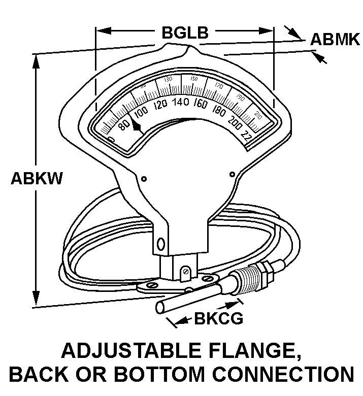 ADJUSTABLE FLANGE, BACK OR BOTTOM CONNECTION style nsn 6685-01-204-6367