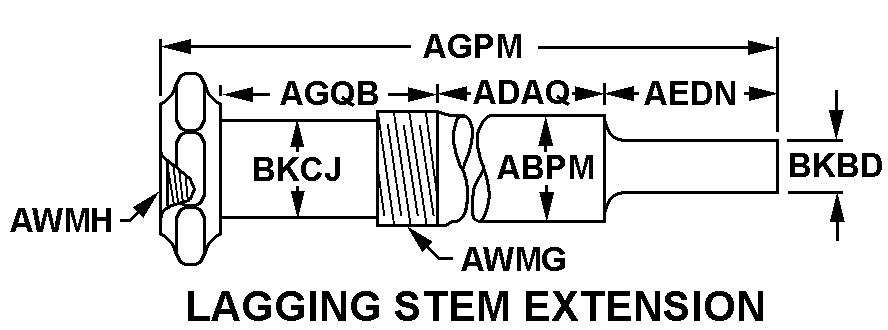 LAGGING STEM EXTENSION style nsn 6685-00-839-6404