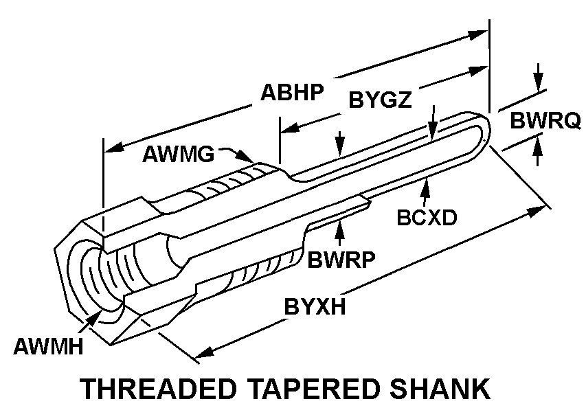 THREADED TAPERED SHANK style nsn 6685-01-493-4727