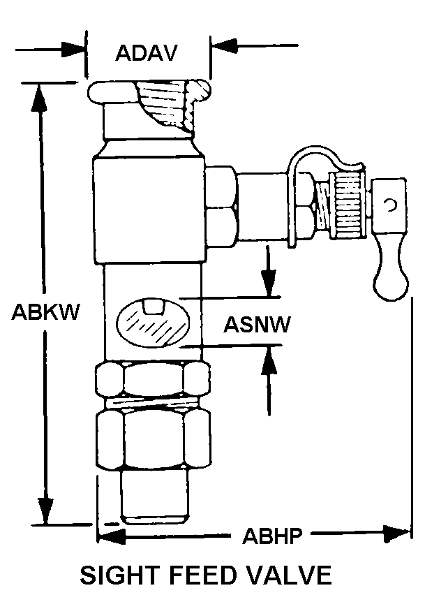 SIGHT FEED VALVE style nsn 6680-00-791-1050