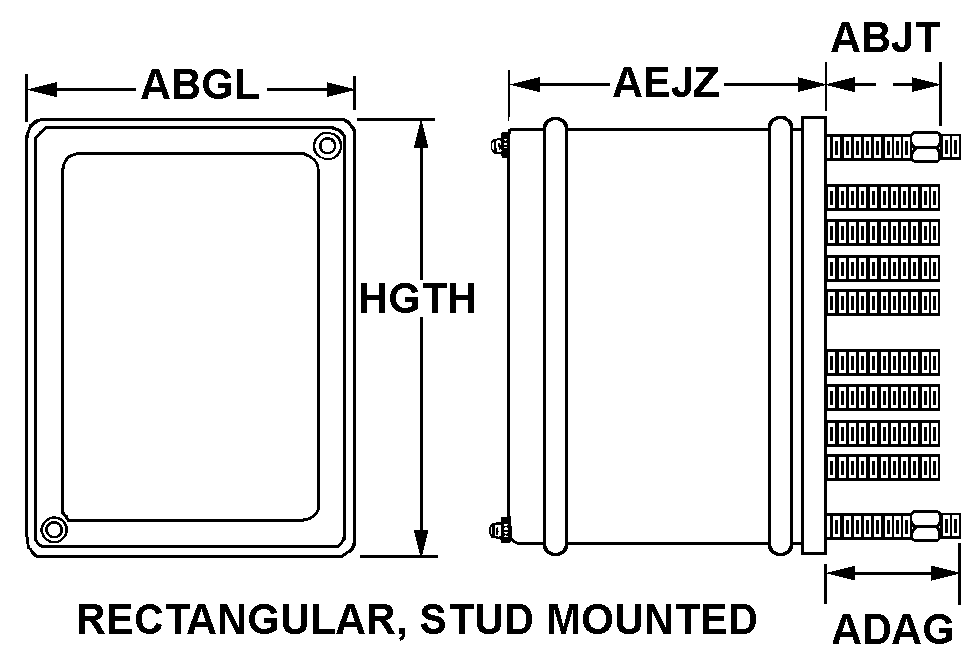 RECTANGULAR, STUD MOUNTED style nsn 6625-00-849-4510