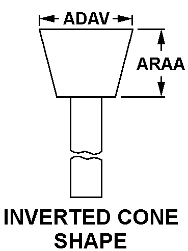 INVERTED CONE SHAPE style nsn 3455-00-268-9690