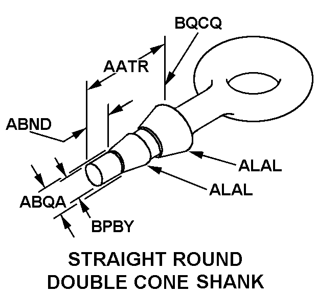 STRAIGHT ROUND DOUBLE CONE SHANK style nsn 2540-00-732-8311