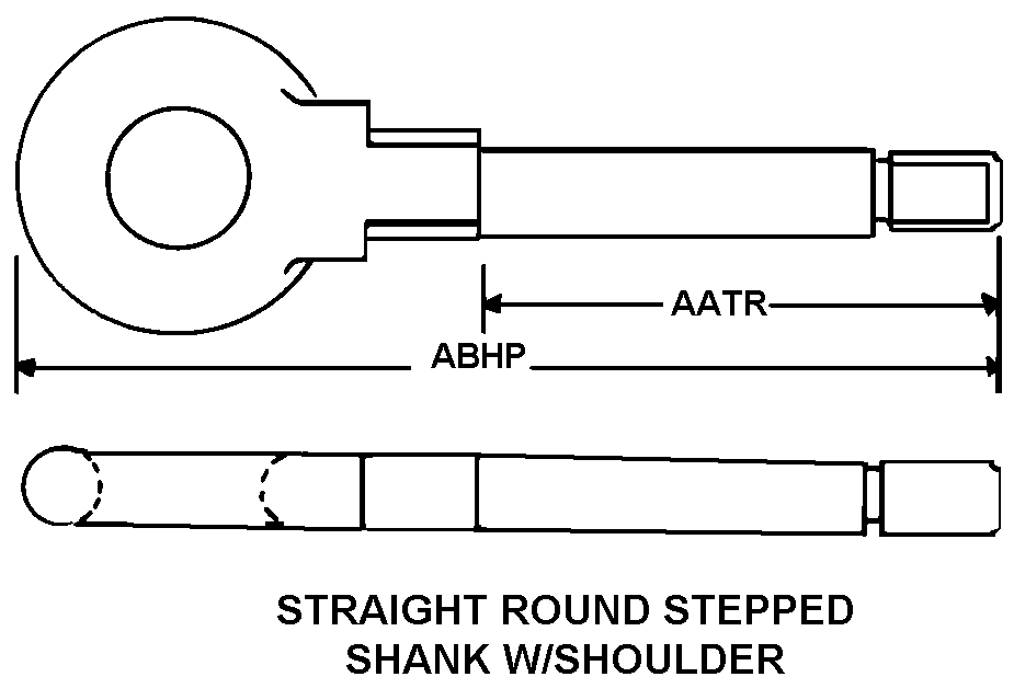 STRAIGHT ROUND STEPPED SHANK W/SHOULDER style nsn 2540-00-425-0109