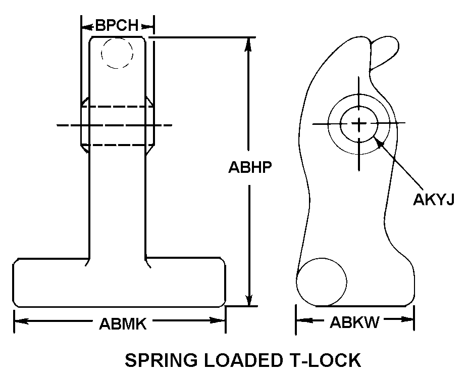 SPRING LOADED T-LOCK style nsn 2540-00-752-4313
