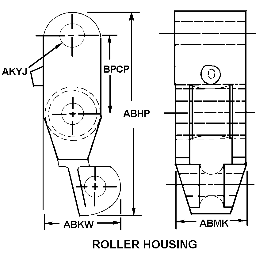 ROLLER HOUSING style nsn 2540-00-555-5100
