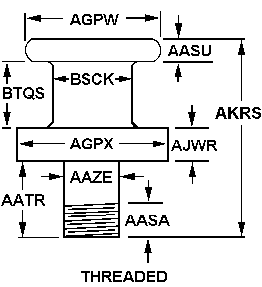 THREADED style nsn 2510-01-094-9028
