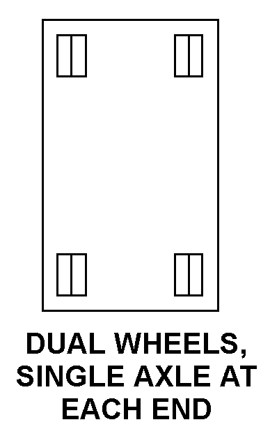 DUAL WHEELS, SINGLE AXLE AT EACH END style nsn 3810-01-130-6415