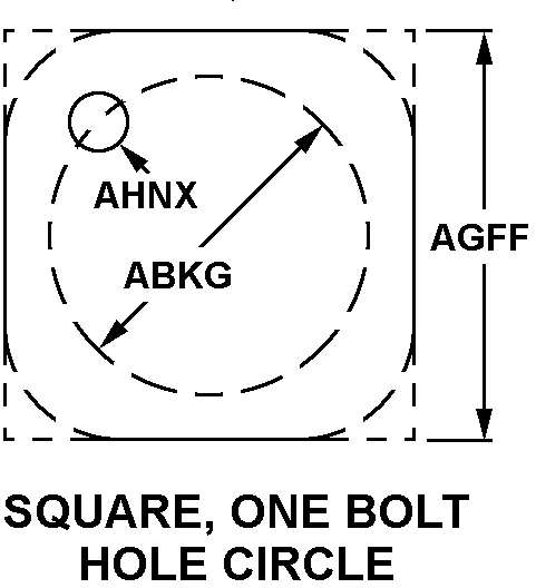 SQUARE, ONE BOLT HOLE CIRCLE style nsn 4730-00-167-2717