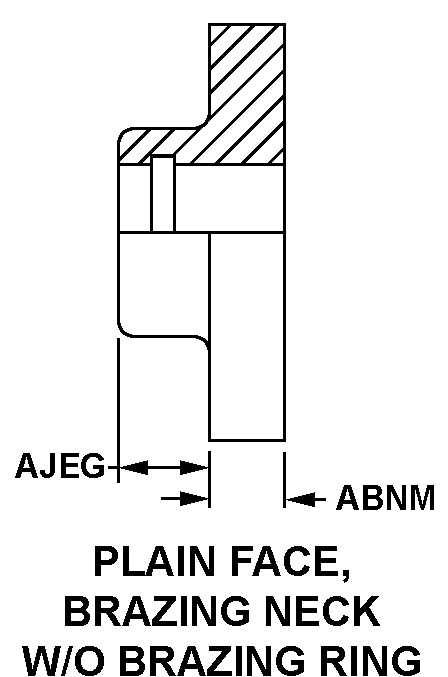 PLAIN FACE, BRAZING NECK W/O BRAZING RING style nsn 4730-01-326-0842