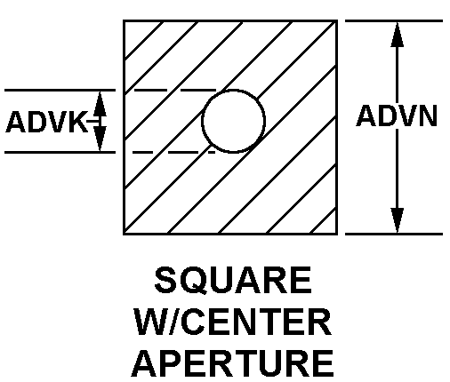 SQUARE W/ CENTER APERTURE style nsn 5330-00-527-8439