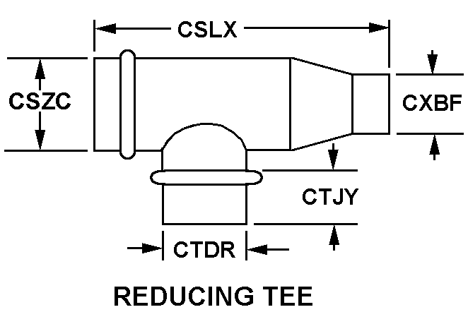 REDUCING TEE style nsn 4520-01-067-8298