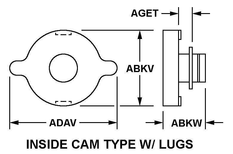 INSIDE CAM TYPE W/ LUGS style nsn 2930-01-081-2998