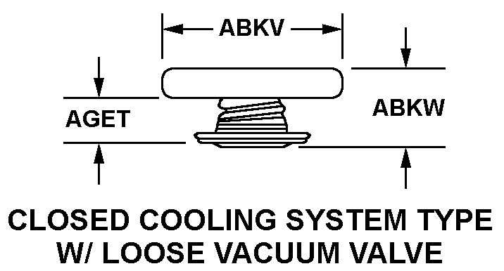 CLOSED COOLING SYSTEM TYPE W/ LOOSE VACUUM VALVE style nsn 2930-01-115-8169