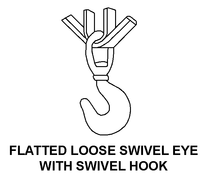 FLATTED LOOSE SWIVEL EYE WITH SWIVEL HOOK style nsn 3940-00-151-6324