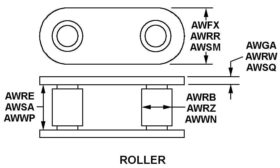 ROLLER style nsn 3020-00-244-7313