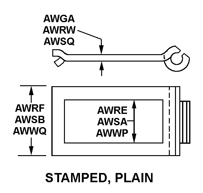 STAMPED, PLAIN style nsn 3020-01-553-8820