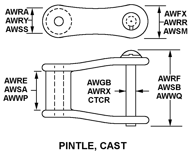 PINTLE, CAST style nsn 3020-01-287-7720