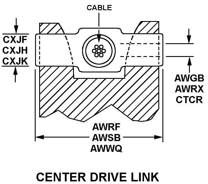 CENTER DRIVE LINK style nsn 3020-01-419-0582