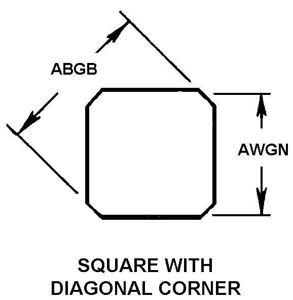 SQUARE WITH DIAGONAL CORNER style nsn 5340-00-880-6022