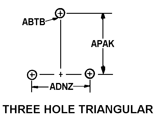 THREE HOLE TRIANGULAR style nsn 2920-00-640-7504