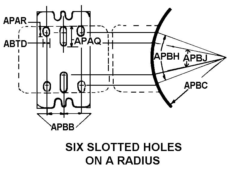 SIX SLOTTED HOLES style nsn 2920-00-097-9394