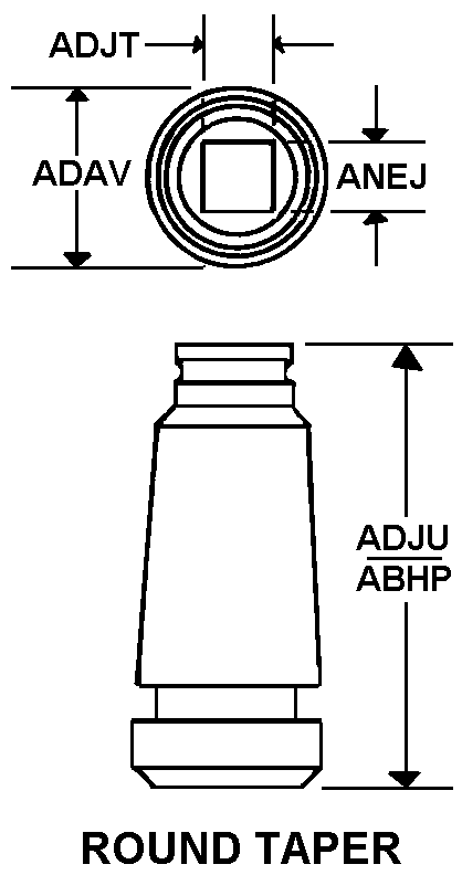 ROUND TAPER style nsn 5977-00-733-9347