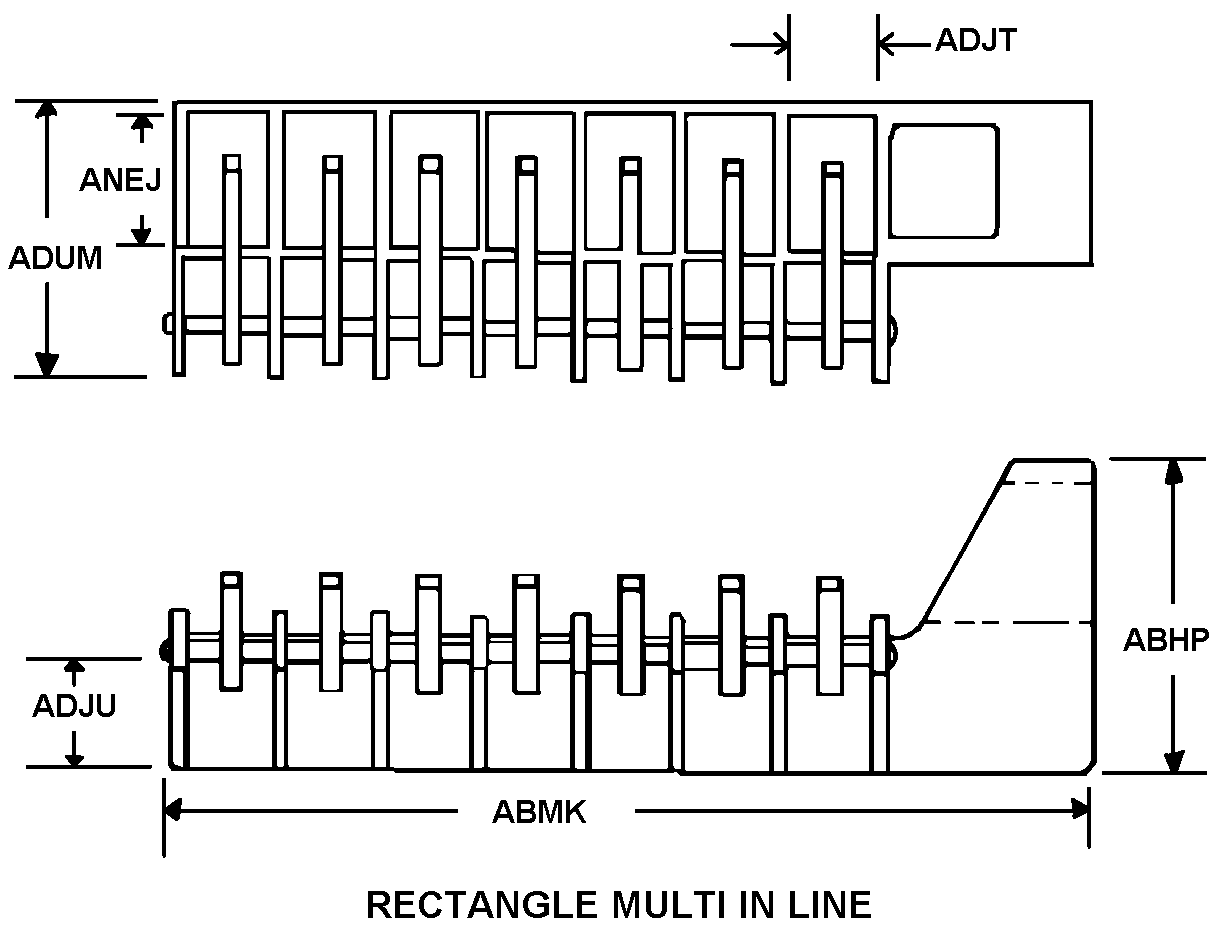 RECTANGLE MULTI IN LINE style nsn 5977-00-233-9678