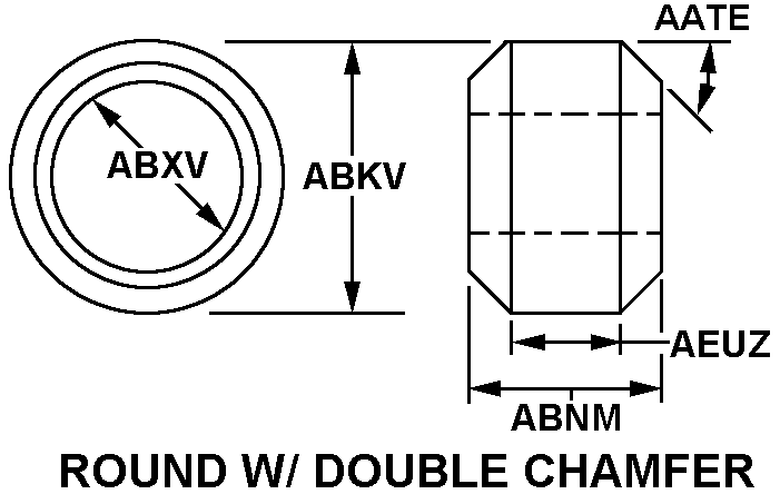 ROUND W/DOUBLE CHAMFER style nsn 3040-00-322-5605