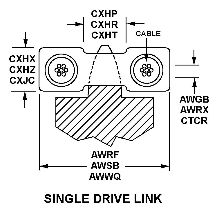 SINGLE DRIVE LINK style nsn 3020-01-222-0971