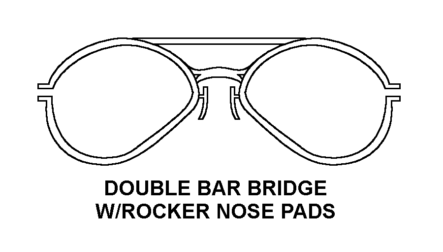 DOUBLE BAR BRIDGE WITH ROCKER NOSE PADS style nsn 6540-00-782-6502