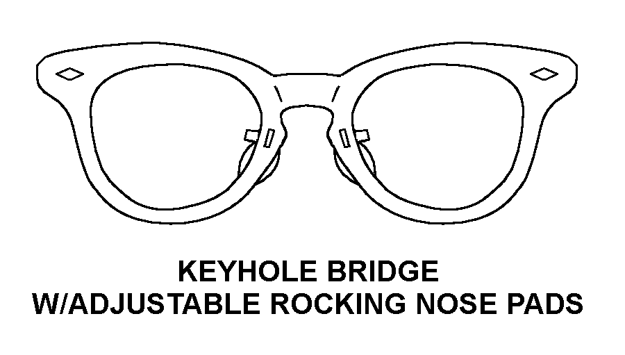 KEYHOLE BRIDGE WITH ADJUSTABLE ROCKING NOSE PADS style nsn 6540-00-497-2462