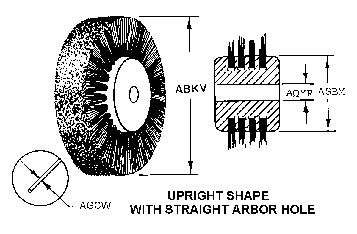 UPRIGHT SHAPE WITH STRAIGHT ARBOR HOLE style nsn 5130-01-054-7186