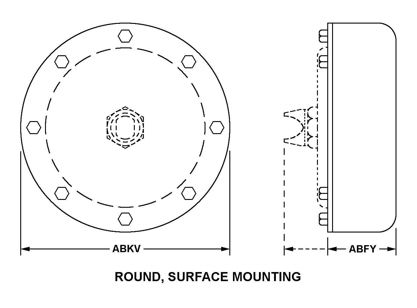 ROUND, SURFACE MOUNTING style nsn 6110-01-169-5165
