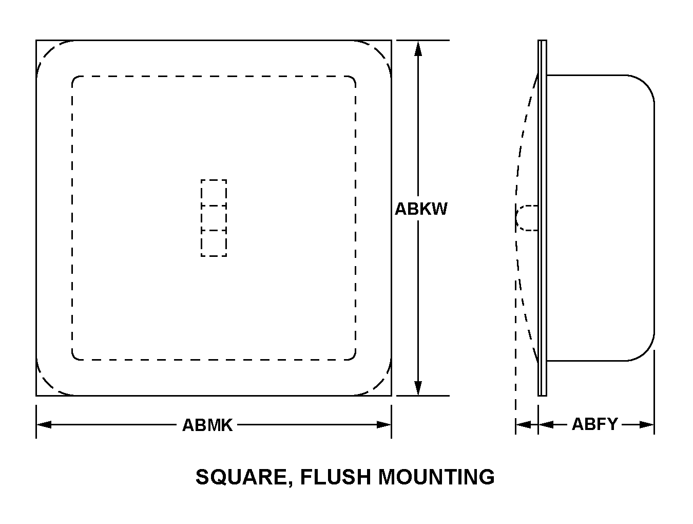 SQUARE, FLUSH MOUNTING style nsn 5940-01-393-4047