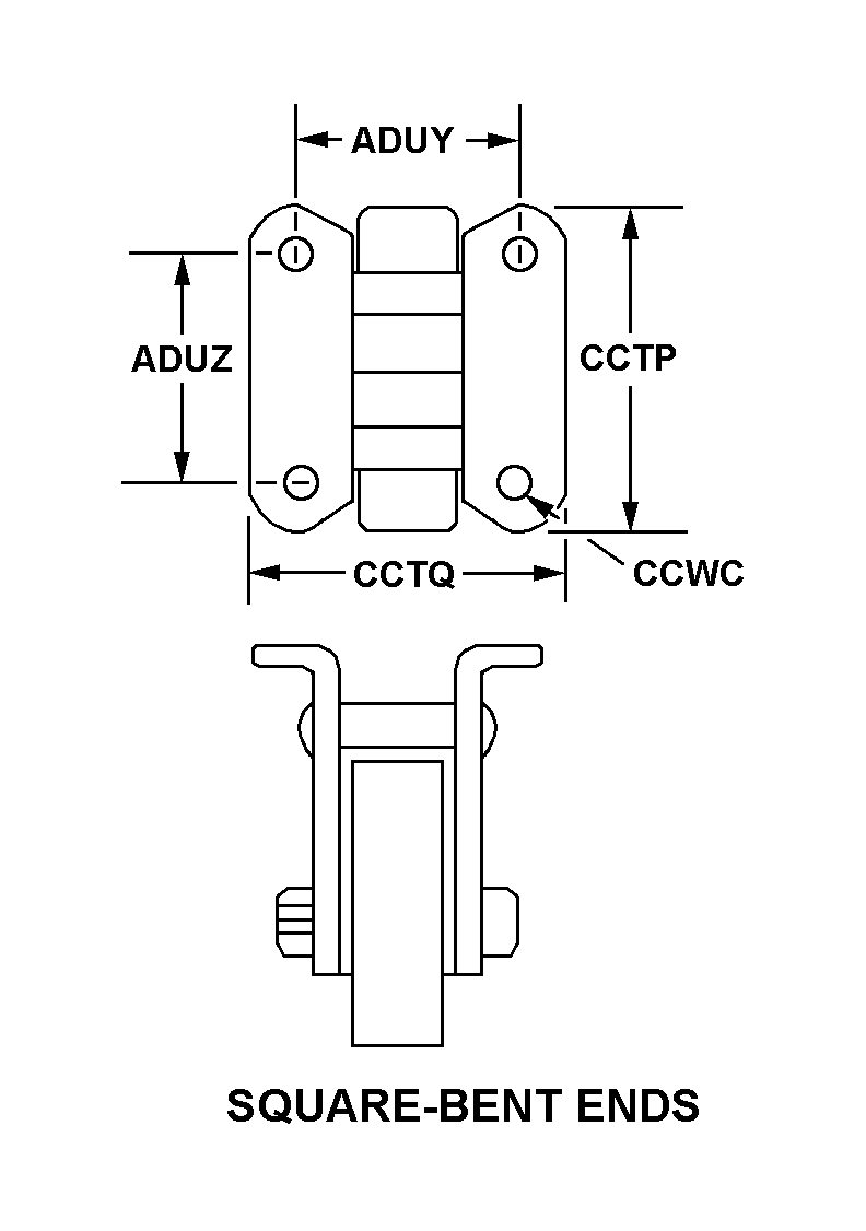 SQUARE-BENT ENDS style nsn 5340-00-598-2793